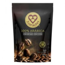 Café Solúvel 3Corações 100% Arábica Liofilizado Refil 50g