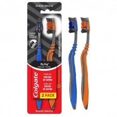 Escova dental Zig Zag Cerdas com Infusão de Carvão Pack 2und.