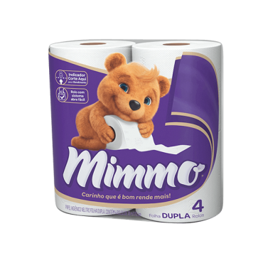 Papel Higiênico Mimmo Folha Dupla 4 Rolos 30M