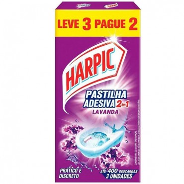 Pastilha Adesiva Harpic Lavanda 3 Und