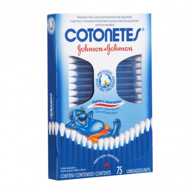  Cotonetes Hastes Flexíveis Johnsons 75 Und