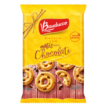 Biscoito Amanteigado Leite Com Gotas De Chocolate Bauducco 335g