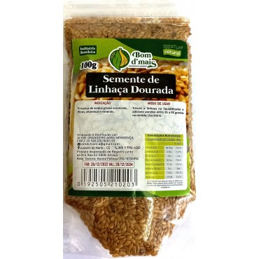 Semente De Linhaça Dourada Bom D´mais 100g