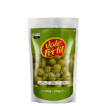 Azeitonas Verdes Com Caroço Vale Fértil Sachê 200g