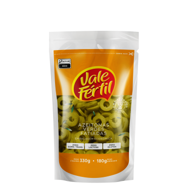 Azeitonas Verdes Fatiadas Vale Fértil Sachê 250g