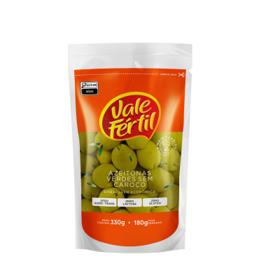 Azeitonas Verdes Sem Caroço Vale Fértil Sachê 250g