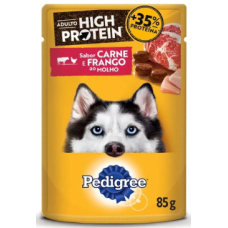 Sachê Pedigree Adulto High Protein Carne e Frango ao Molho 85g