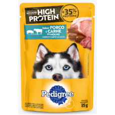 Sachê Pedigree Adulto High Protein Porco e Carne ao Molho 85g