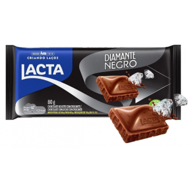 Barra de Chocolate ao Leite Diamante Negro 80g