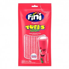 Bala De Gelatina Fini Tubes Azedinhos Sabor Morango e Nata 80g