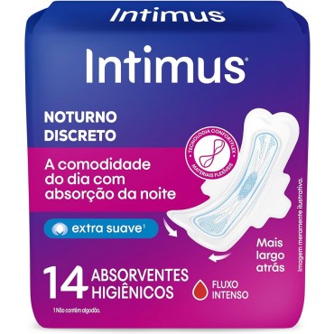 Absorvente Intimus Noturno Longo Com Abas 14 Unidades