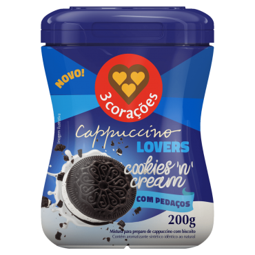 Cappuccino 3 Corações Cookies N Cream 200g