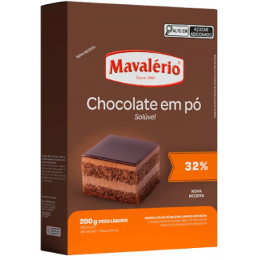 Chocolate em Pó Solúvel 32% 200g MAVALÉRIO