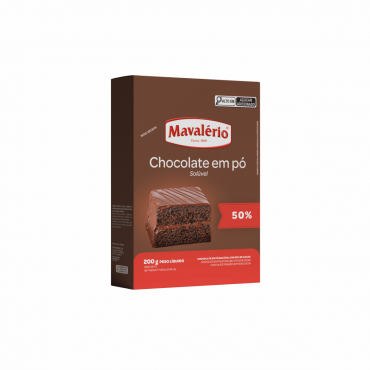 Chocolate em Pó 50% Mavalerio 200g