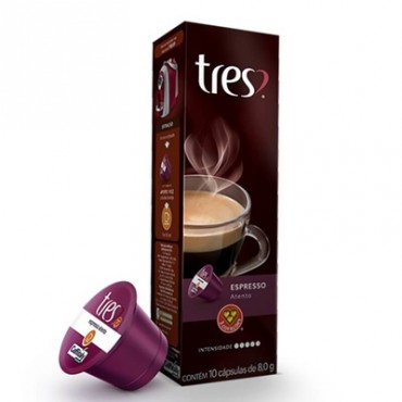 Cápsula de Café Expresso Tres Atento 80g Caixa com 10 Und