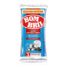 Esponja Antiaderente Bom Bril Não Risca 3und.