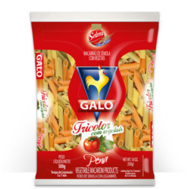 Macarrão Pena Tricolor Galo 500g