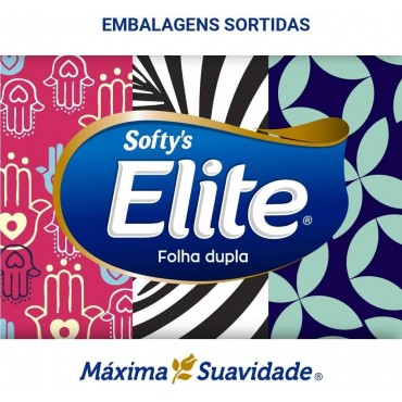 Lenços de Papel Elite Folha Dupla, 50 Lenços