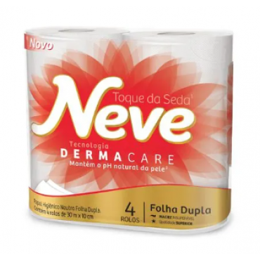 Papel Higiênico Neve Folha Dupla Neutro 4 Rolos 30M 