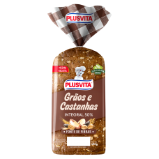 Pão De Forma PlusVita Grãos e Castanhas 450g