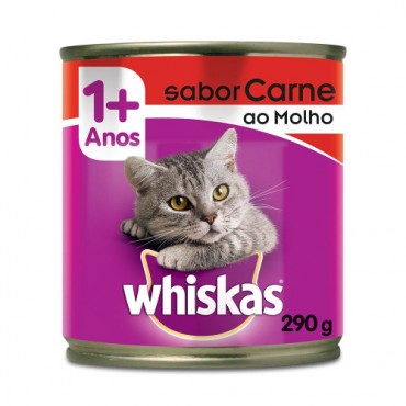 Ração Whiskas Carne ao Molho 290g