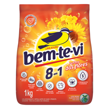 Sabão em Pó Bem-te-vi Flores 800g