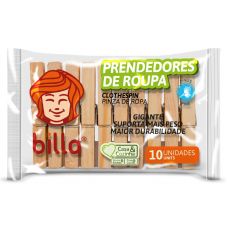 Prendedores De Madeira Billa 12und.